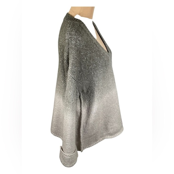 Anthropologie Gray Ombré Sweater Oversized Cotton Wool Blend Size Small - Picture 3 of 9